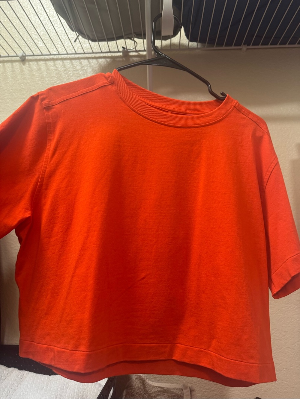 Lululemon All yours organic cotton copped t shirt in cherry ember size medium